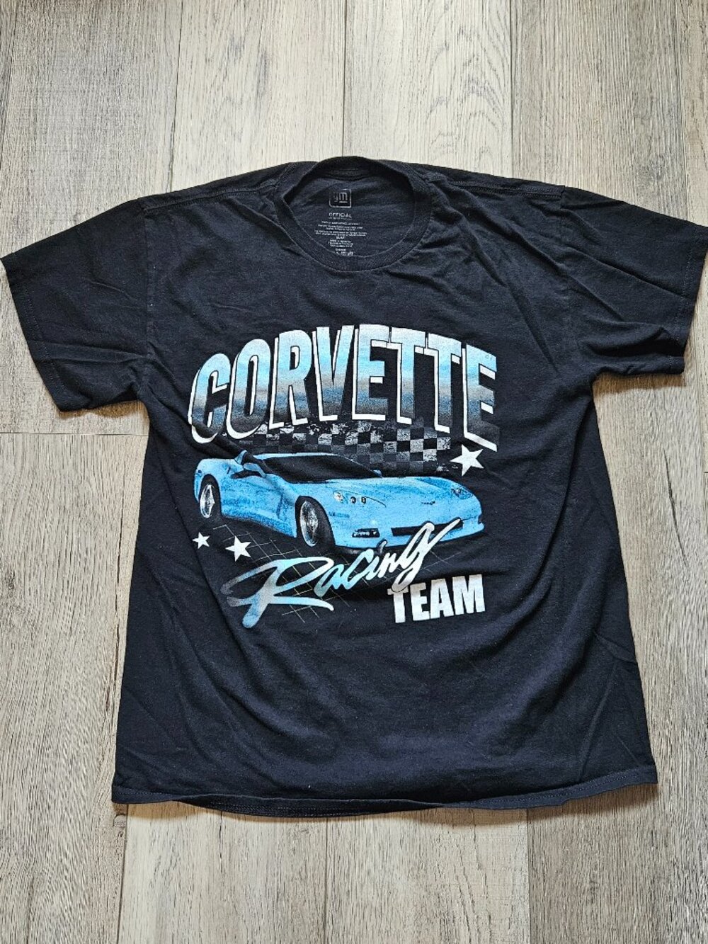 Official GM Corvette Racing Team T-Shirt Mens Medium Black Car Graphic Tee M